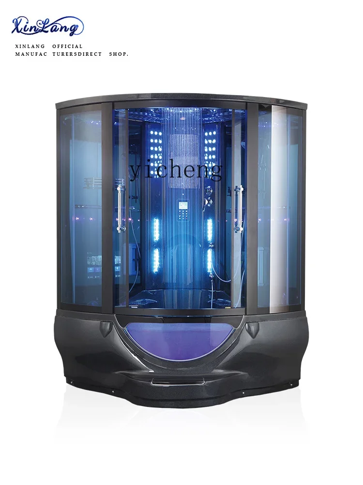 integrated villa bathroom single double integrated glass shower bath bath massage wet steam rock slab