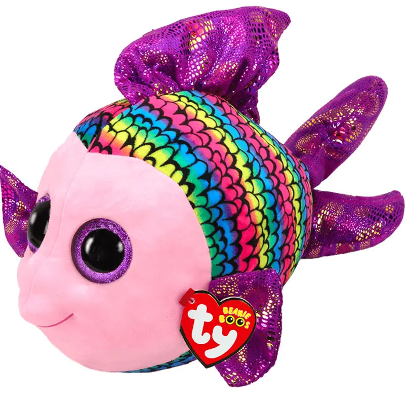 Beanie Boos Cute Plush Doll Flippy The Fish Big Eyes Cute Baby Toys Pillow Kid Birthday Gift 15cm Kawaii Room Decor