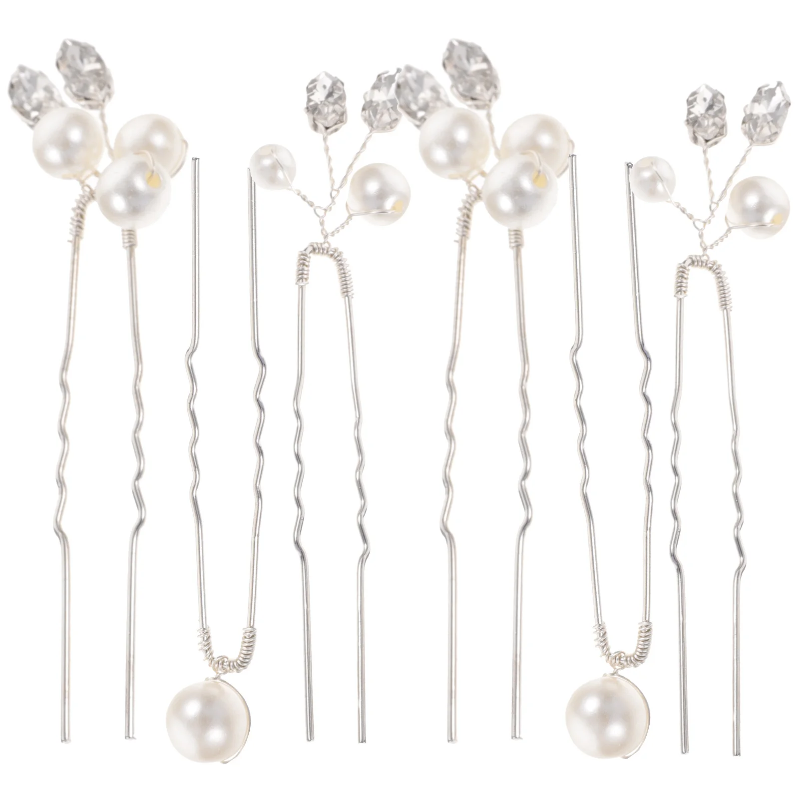 6 قطع الزفاف حجر الراين اللؤلؤ دبوس الشعر مجموعة الزفاف إكسسوارات الشعر خوذة الزفاف للنساء وصيفه الشرف العروس مقاطع الشعر #4