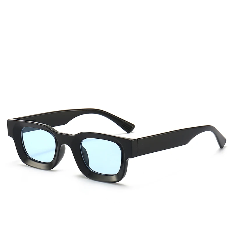 Casual Small Sunglasses Rectangle Thick Frame Square Sun Glasses Men's Black Blue Ladies Sun Shades Uv400 Unisex Eyewears view 4
