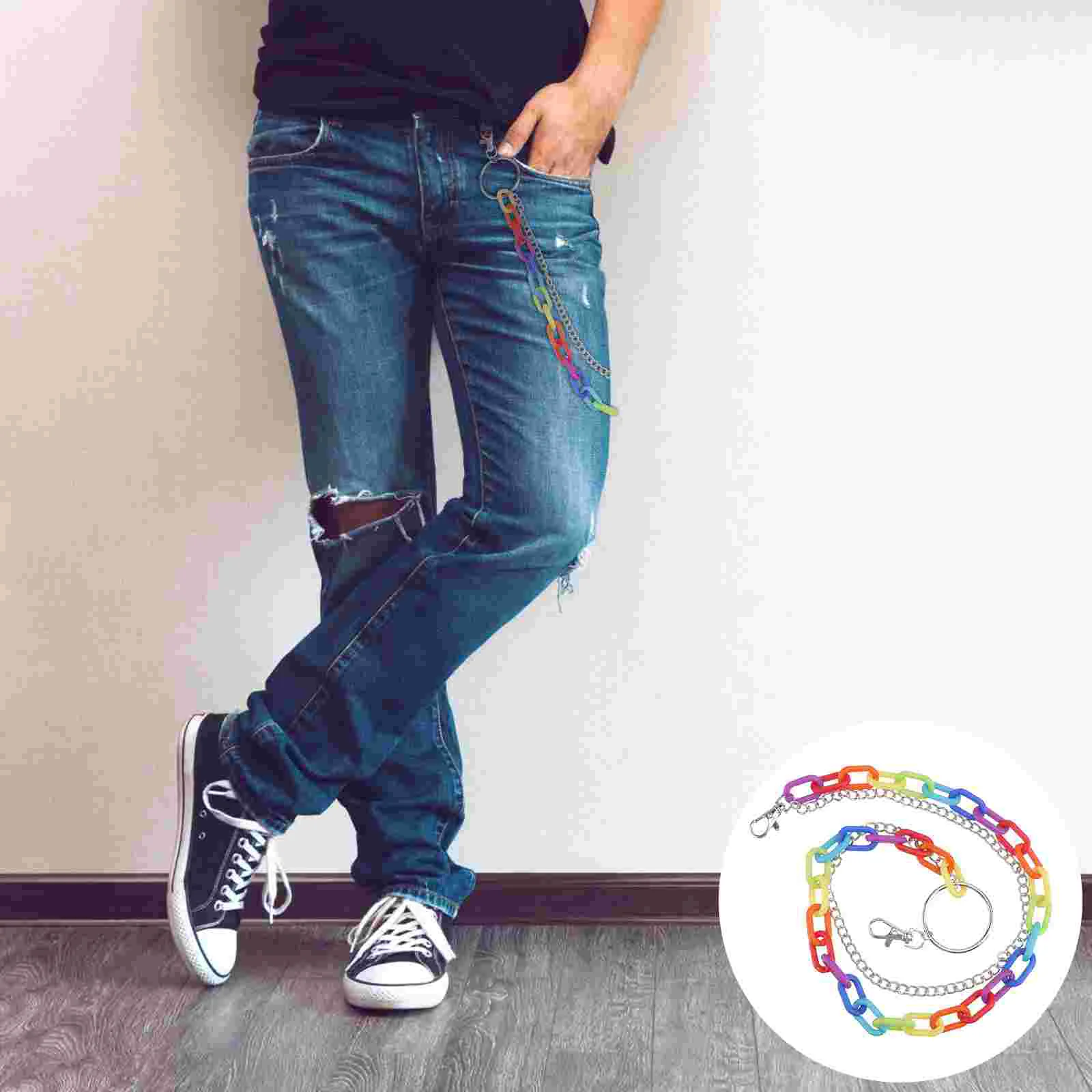 

Pants Chain for Women Wild Clothes Decor Rainbow Modeling Waist Girl Ornament Fashion Jewelry Accessory