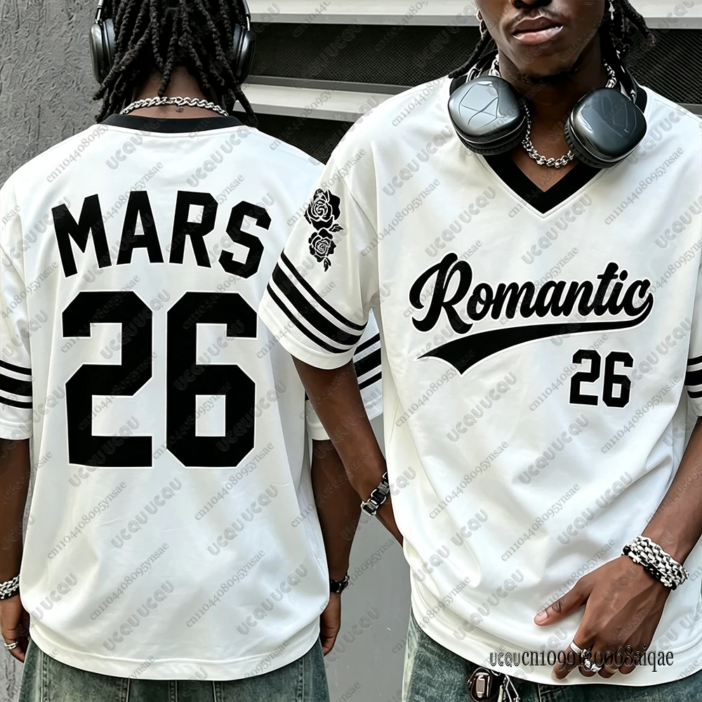 The Romantic Tour 2026 Baseball Jersey/Crop Top For Men Women Bruno Mars Rose Inspired Concert T-shirt Couple Streetwear Man Top