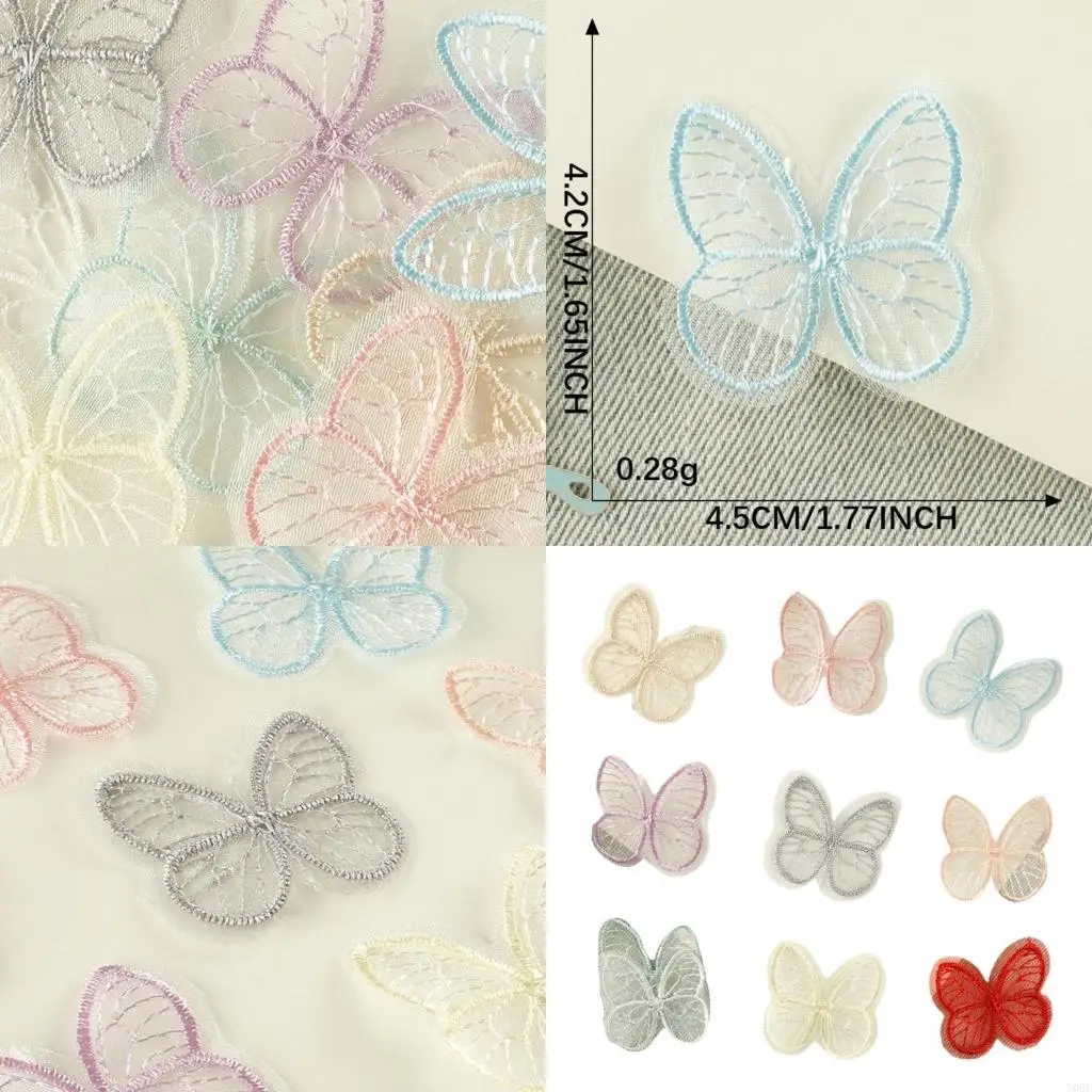

10 Pcs Embroidered Patches Applique Patches Cartoon Butterfly Iron on Patches Y08E