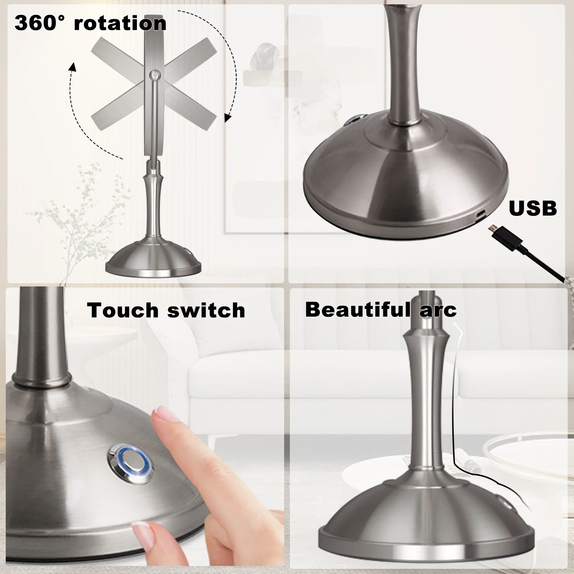 TUSHENGTU Charging Makeup Mirror With Light 10X Magnifying Double Mirrors For Makeup 360 Degrees Table Standing Cosmetic Mirror