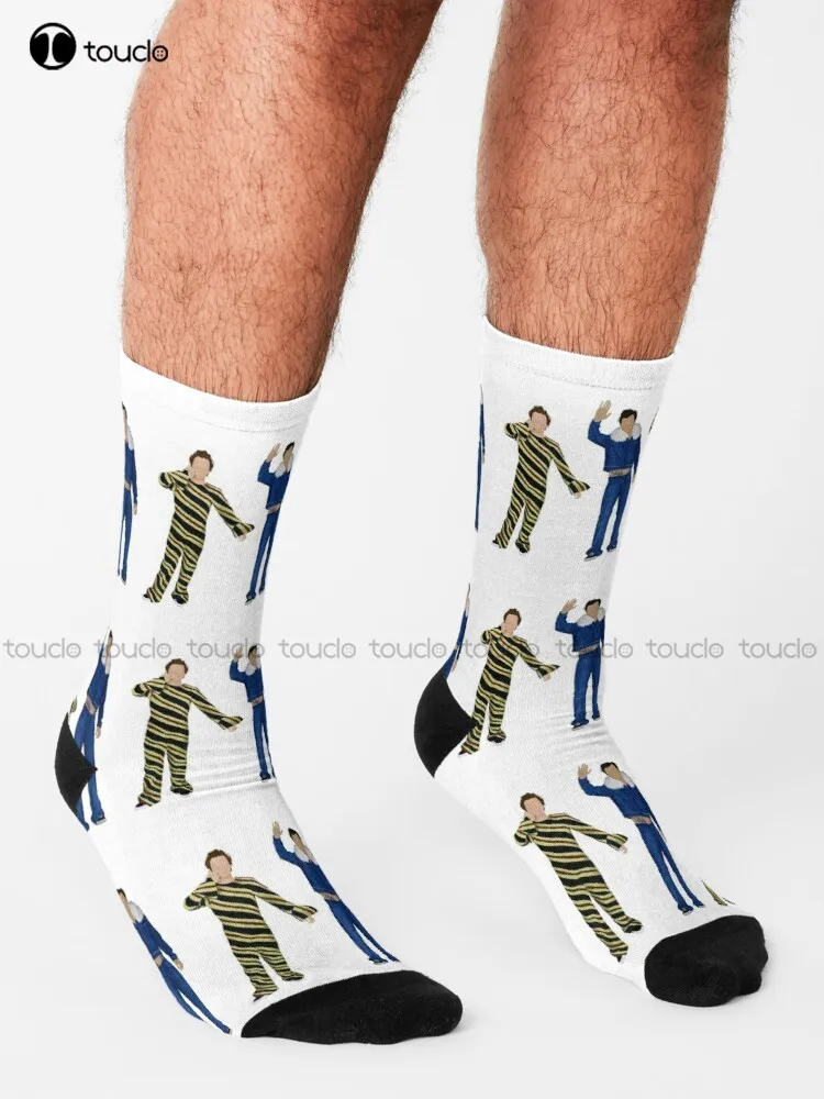 Double Denim Stripe Jumpsuit Socks Harrys House White Socks Women 360° Digital Print Christmas Gift Unisex Adult Colorful Girls