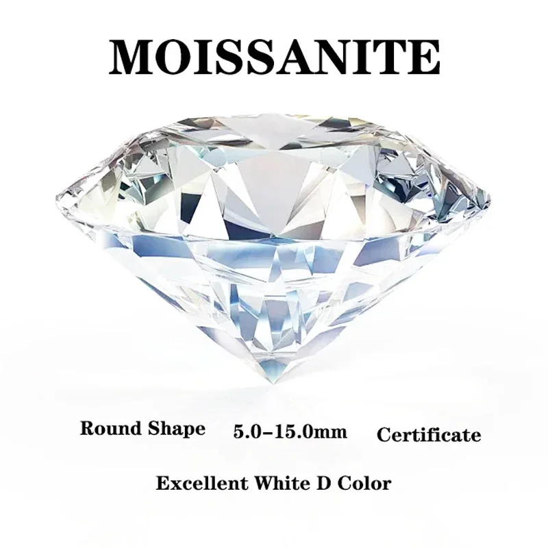 

Moissanite Stone Excellent White D Color Vvs1 Round Cut Advanced DIY Charms Jewelry Rings Earrings Making with Certificate