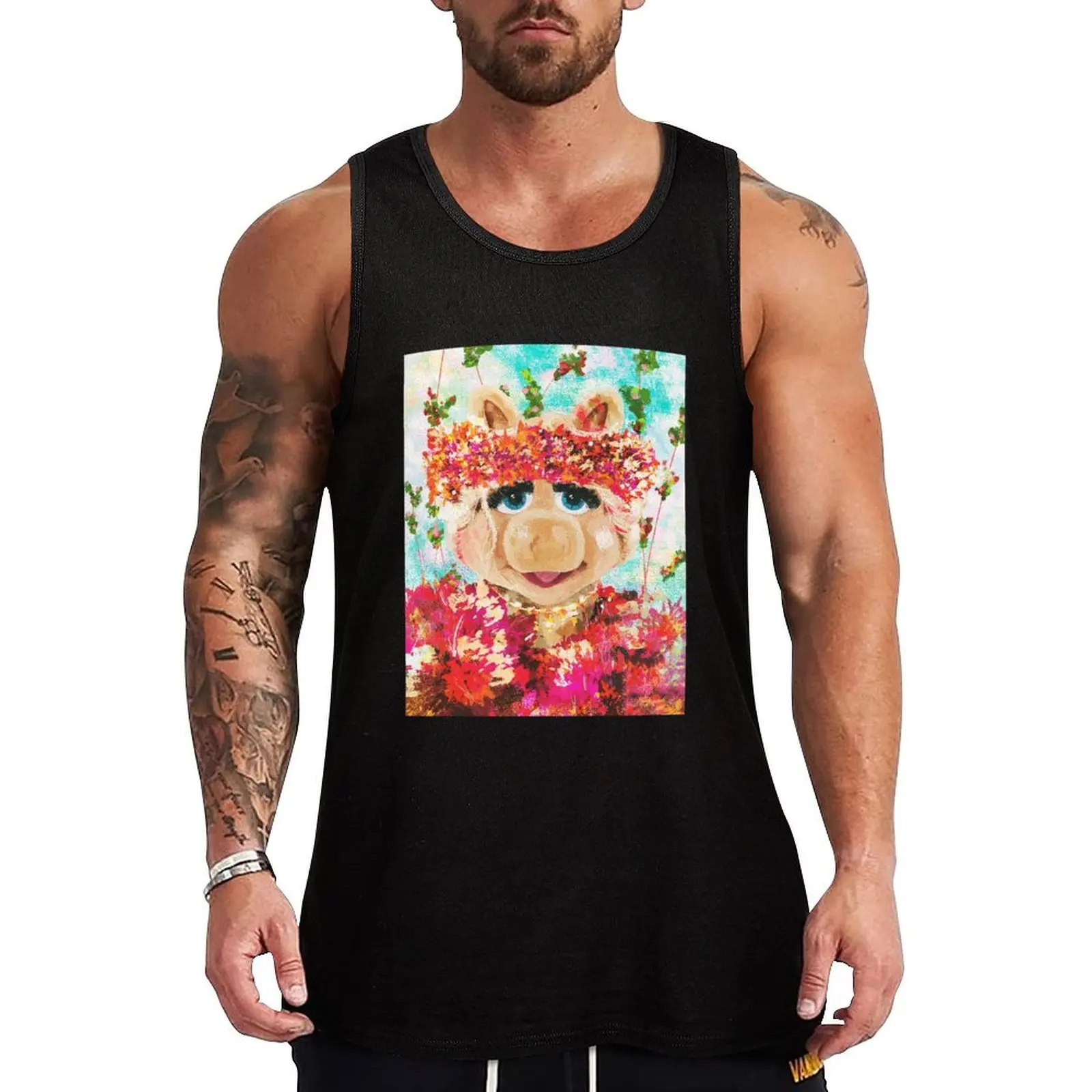 

Майка Miss Piggy Art Tank Top для занятий спортом, фитнесом, без рукавов