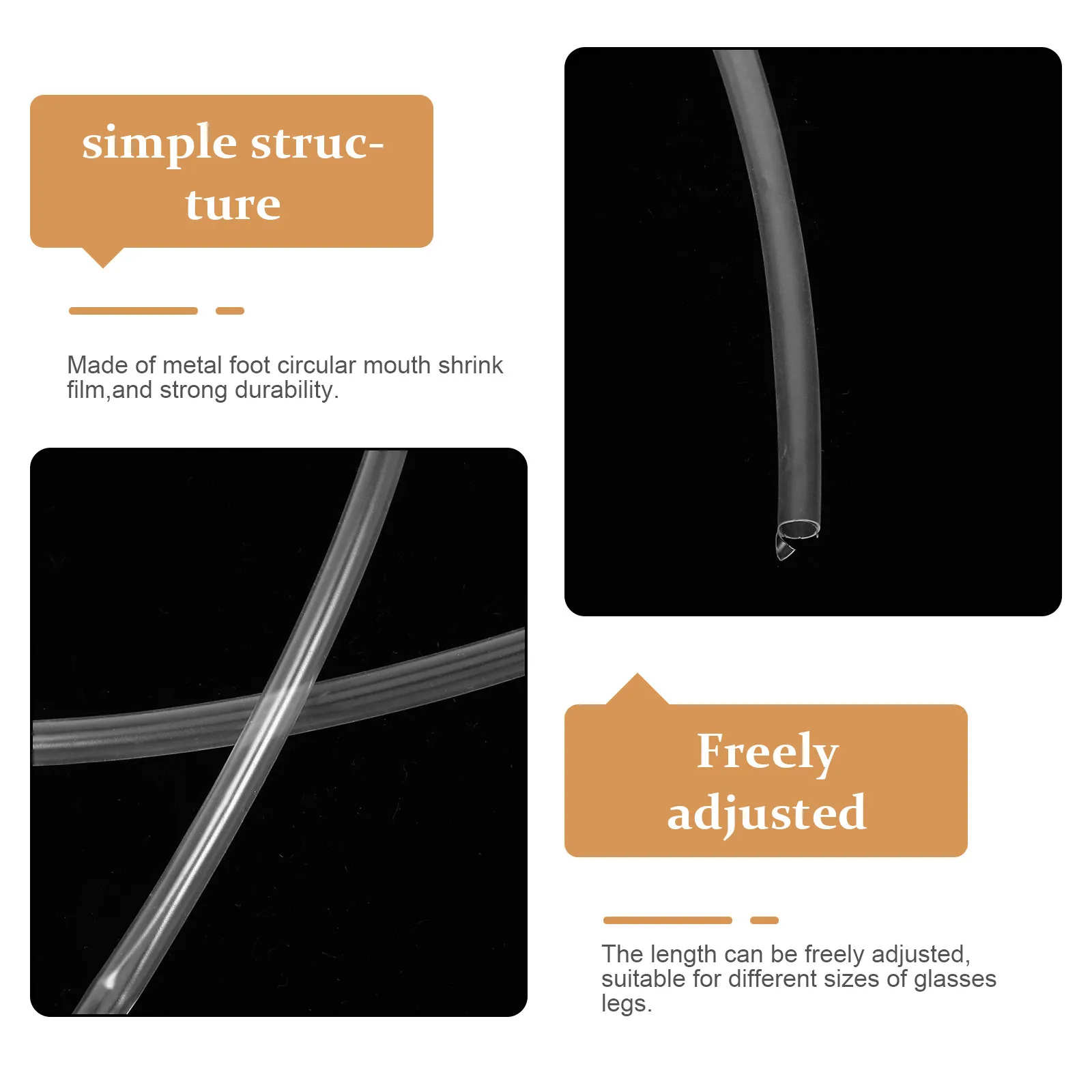 Anti-Slip Eyeglass Ear Grips Heat Shrink Temple Tips Cushions for Daily & Outdoor Wear