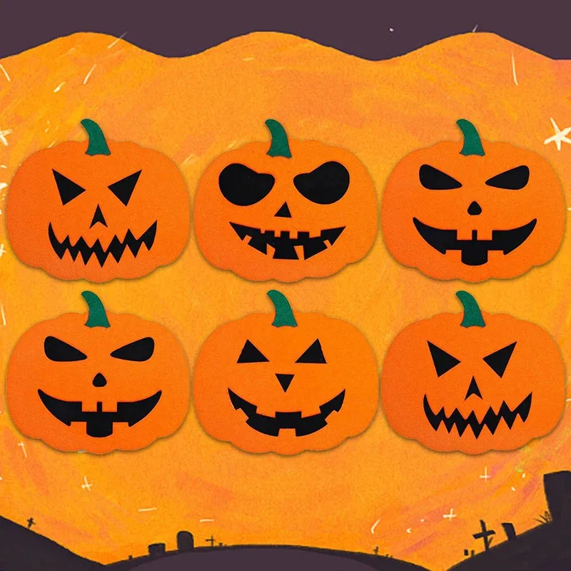 

Halloween Pumpkin-Shaped Felt Coasters Set, Heat Resistant, Handmade, Suitable for Home, Kitchen, and Office, 6 Pieces Set