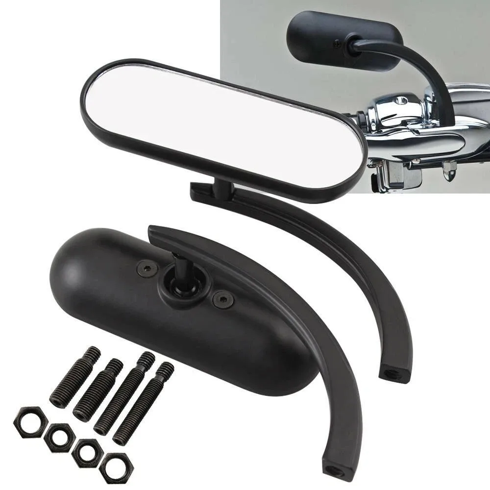 Black Mini Oval Rear View Side Mirrors Motorcycle Accessories for Harley V Rod Night Rod