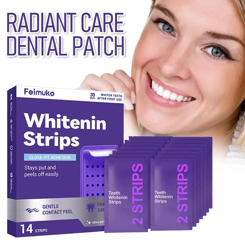 Teeth Whitening 14 Strips - 30 Min Quick White Gel Strips, Improve Dental Yellowing Oral Care,  for Lasting Bright Smile