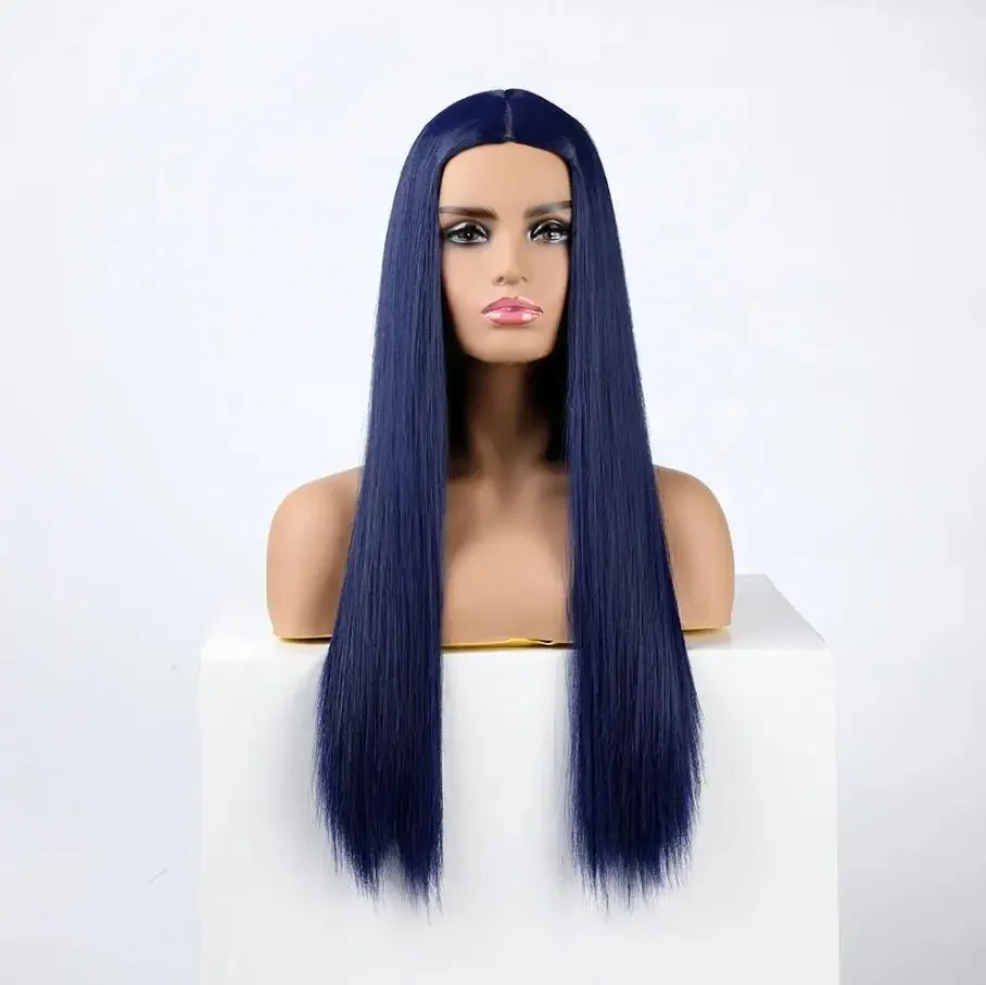 WHIMSICAL W Anime Arcane Caitlyn Cosplay Wig Dark Blue Long Straight Heat Resistant Synthetic Hair The Sheriff of Piltover Wigs