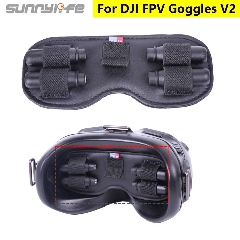 Sunnylife Lens Protective Cover for DJI FPV Goggles V2 Dustproof Sunshade Pad Antenna microSD Card Storage Holder Lens Cap Case