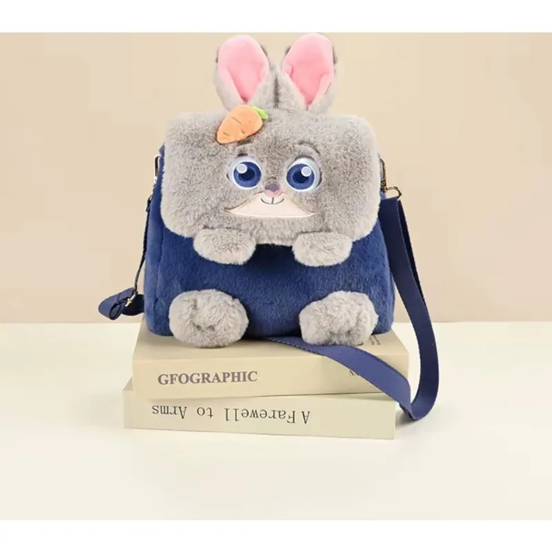 MINISO Zootopia Doll Crossbody Bag Cute Cartoon Judy Nick Large Capacity Plush Backpack Commuter Bags Casual Fashion Gifts