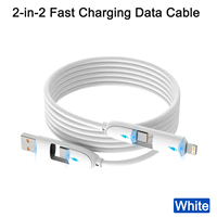 1/2PCS USB-C 2 in 2 Charger Cable 240w Fast charging Cord Usb Type C For iPhone Xiaomi Samsung Huawei USB PD Data Cable 1M