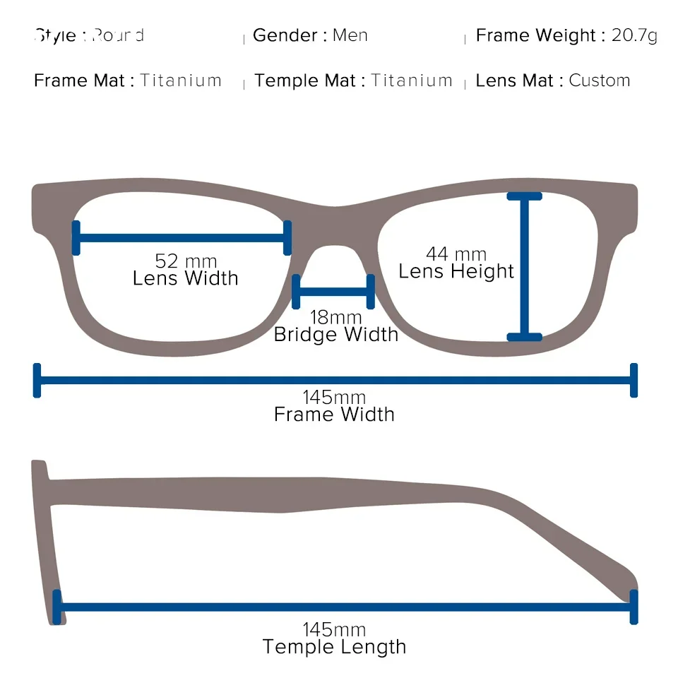 مربع التيتانيوم ثنائية البؤرة النظارات الرجال متعددة البؤر مخصص وصفة طبية نظارات البصرية 1.74 قصر النظر النظارات التقدمية الرجعية #6