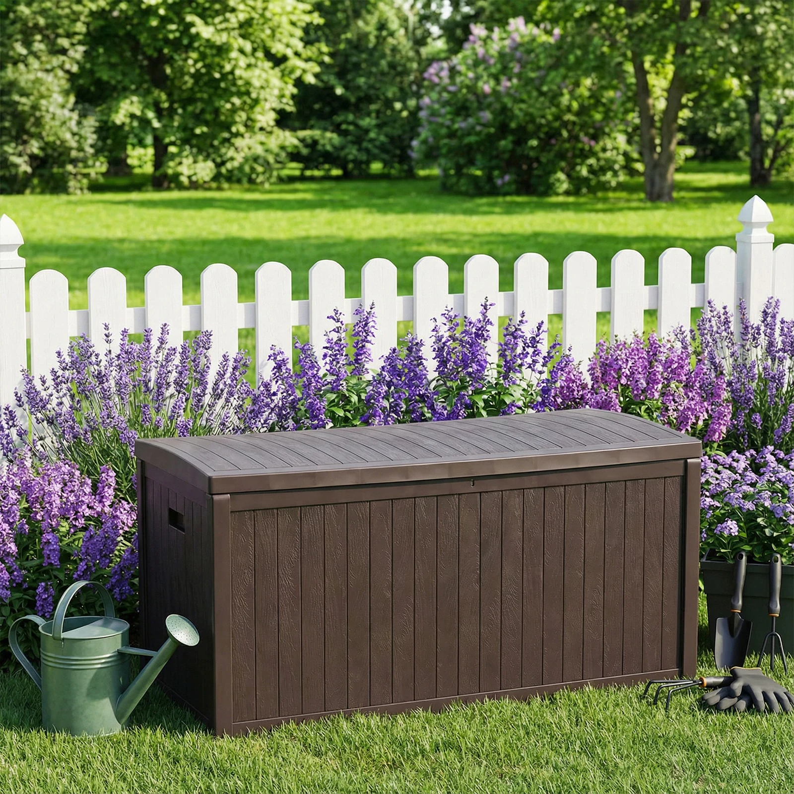 Large Patio Storage Bin UV-Resistant Organization and Storage Box Waterproof for Furniture Outdoor Cushions Garden Tools