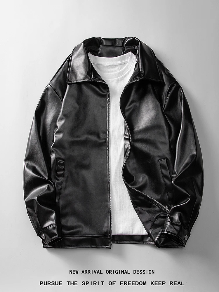 

Весенне-осеннее мужское кожаное дэт, повседневное байкерское бейсбольное пальто, универсальное модное элитное ощущение, молодежная энергия