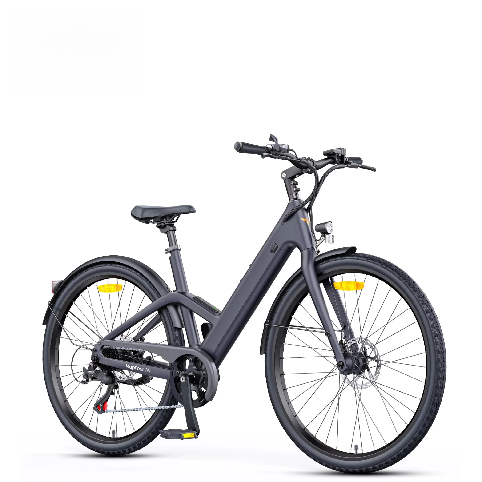 EU UK Stock Mid-drive Carbon City E-bike 250W 36V10AH  Headlight Walkthrough Step-thru Electric Hybrid City Bike