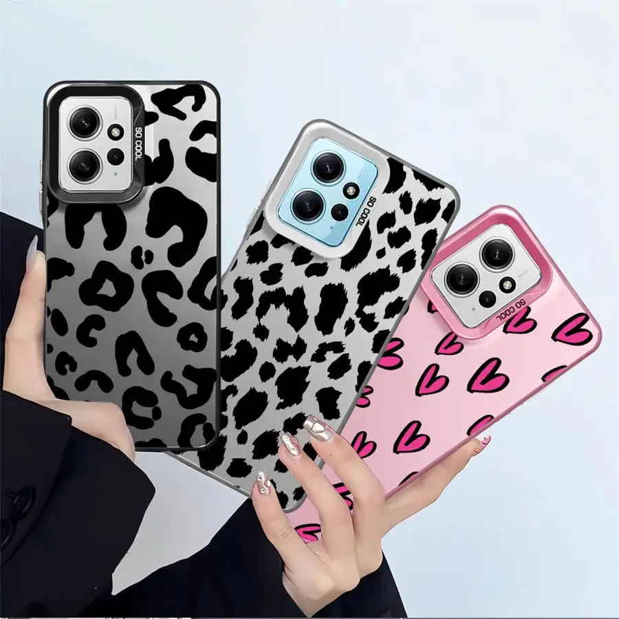 Phone Case for Xiaomi Redmi Note 13 11 5G 12 Pro 12S 10 10S 13Pro Plus 10S Shockproof Shell Cover Leopard Heart Spots