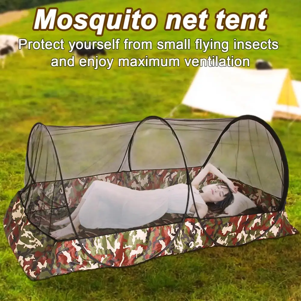 خيمة تخييم شبكية قابلة للطي لشخص واحد/مزدوج حماية من الذبابة مقاومة للماء محمولة بدون تركيب للتنزه في الهواء الطلق والسفر #3