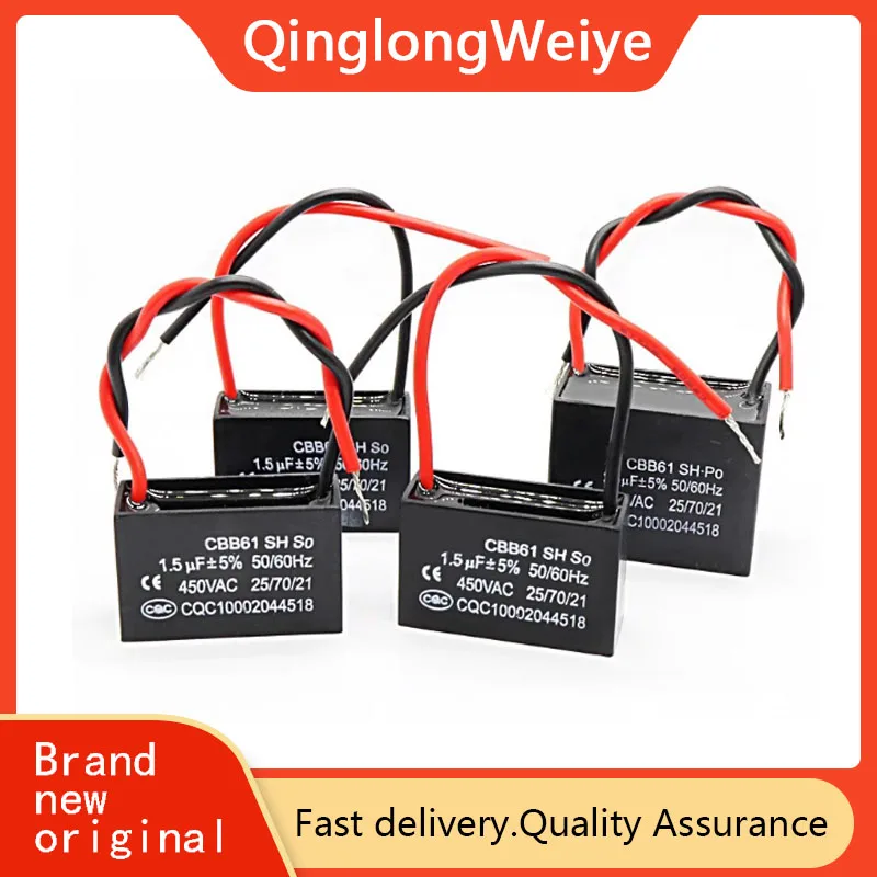 5 Stück CBB61 Lüfter-Startkondensator für Deckenventilatoren und Dunstabzugshauben, mehrere Kapazitätsoptionen, 1,2/1,5/1,8/2/2,2/2,5/3/4/5-20 UF