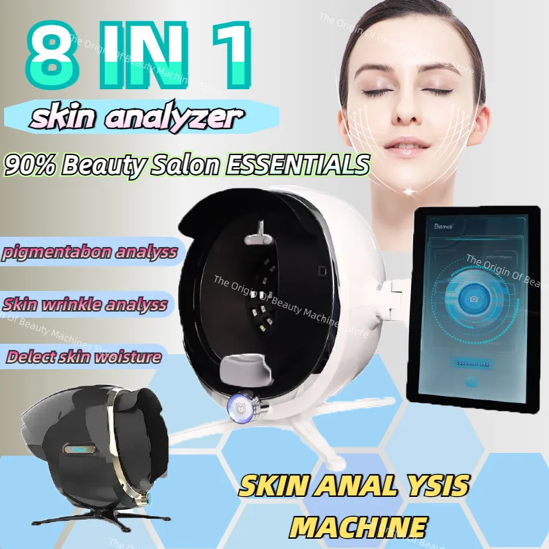 

2025 Professional 3D Skin Analyzer Monitor Scanner Portable English Detector Care Facial Camera Test Analyzer