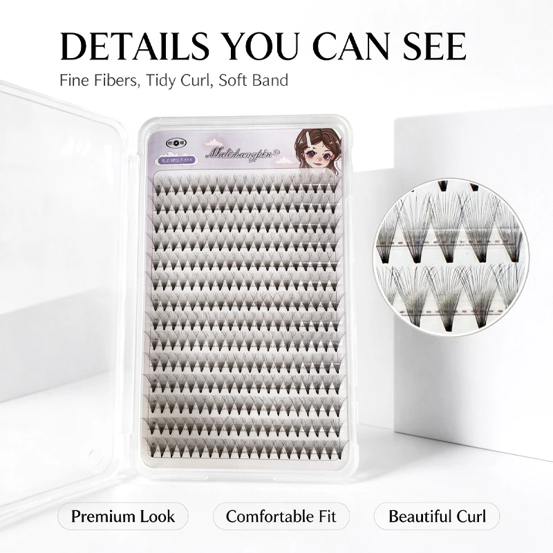 10P Fluffy Volume Individual Lash Clusters Large Capacity Soft Reusable False Eyelash Extensions DIY At Home Salon Natural Thick Eye Lashes for Beginners