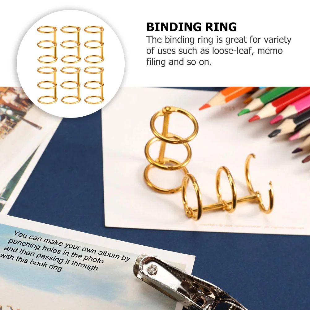 6 Pcs Binder Loose Leaf Ring Binding Rings Notebooks Loose-leaf Coils Snap DIY Writing Aluminum