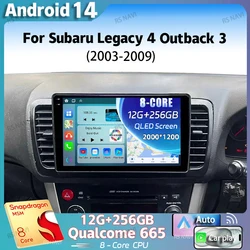 Android 14 For Subaru Legacy 4 Outback 3 2003 - 2009 RHD 2K QLED Stereo Car Radio Multimedia Video Player GPS 4G CarPlay