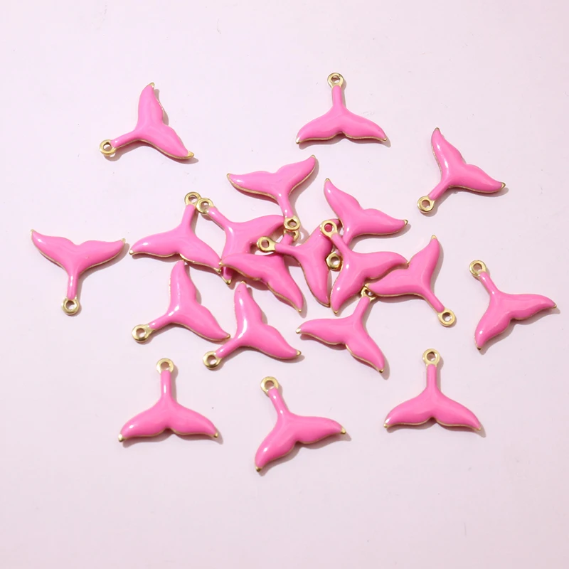 20pcs 10x11mm Stainless Steel Small Mermaid Tail Charms Pendant Enamel DIY Jewelry Making Accessories Findings Necklace Earrings image 4