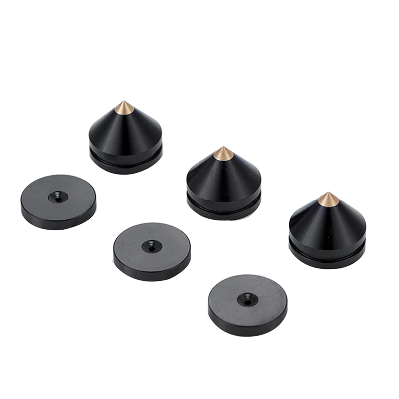 24 Set Speaker Stand Feet Foot Pad Aluminium Alloy Metal Spikes Cone Floor Foot Nail Black