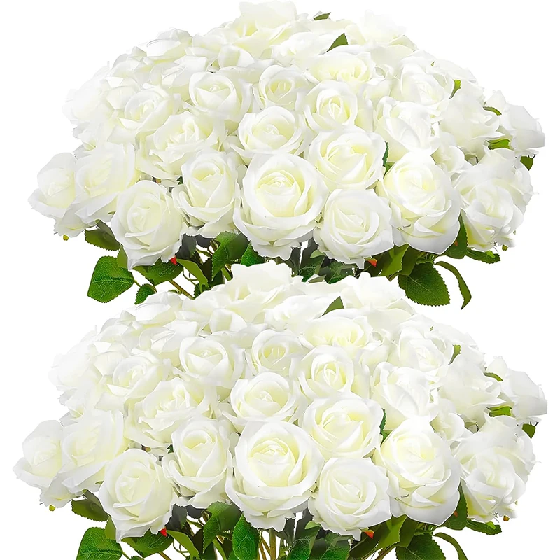 50 Stück künstliche Rosen aus Samt, fühlen sich echt an, künstliche Rosen, Blumen für Valentinstag, DIY, Hochzeitsstrauß, Party, Heimdekoration