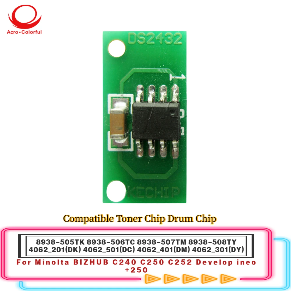 

Сброс чипа барабана для Minolta BIZHUB C240 C250 C252 разработка лазерного принтера Ineo + 250 блок изображений