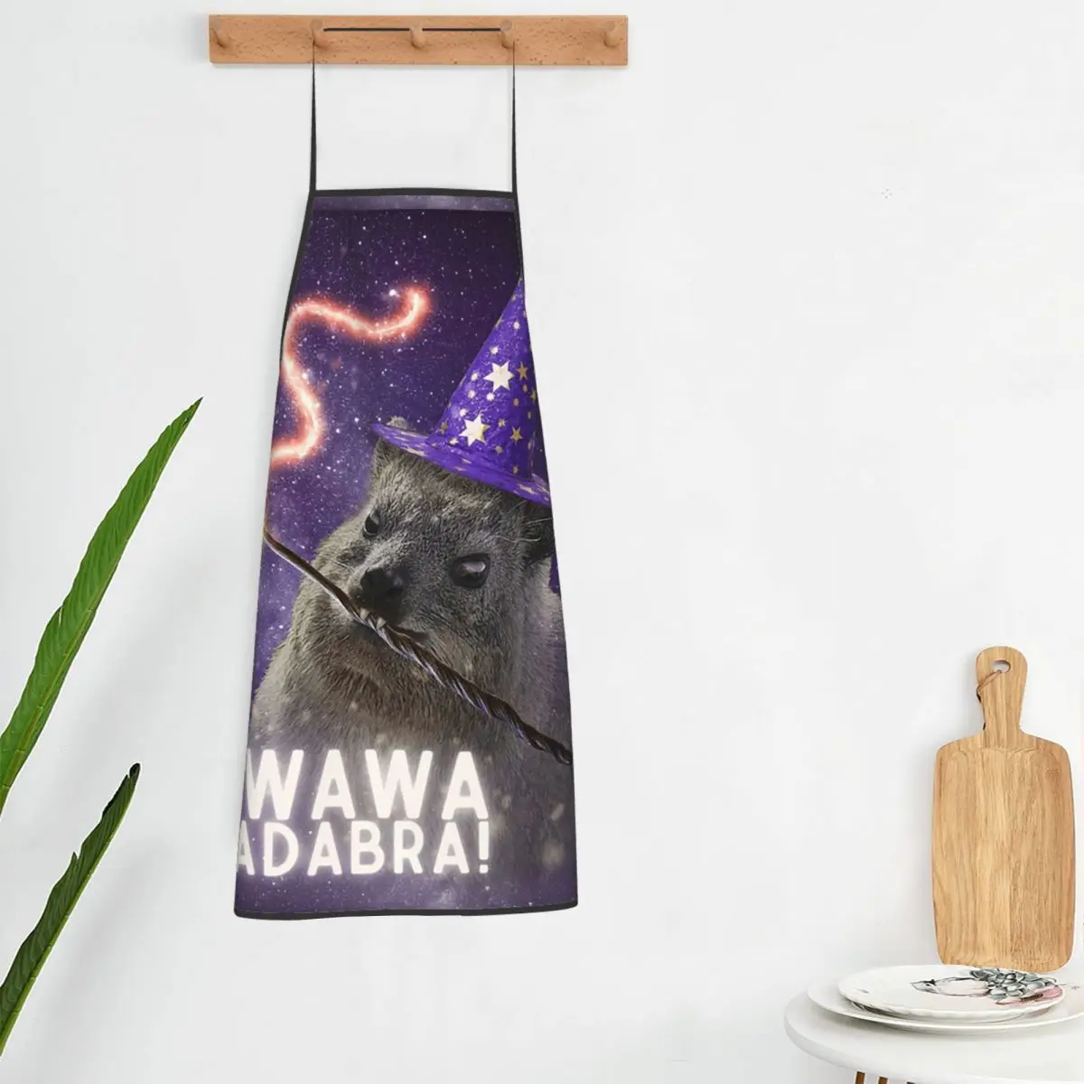 AWAWA KADABRA Rock Hyrax Wizard Aprons Chef Cooking Tablier Sleeveless Bib Kitchen Cleaning Pinafore for Women Men Painting