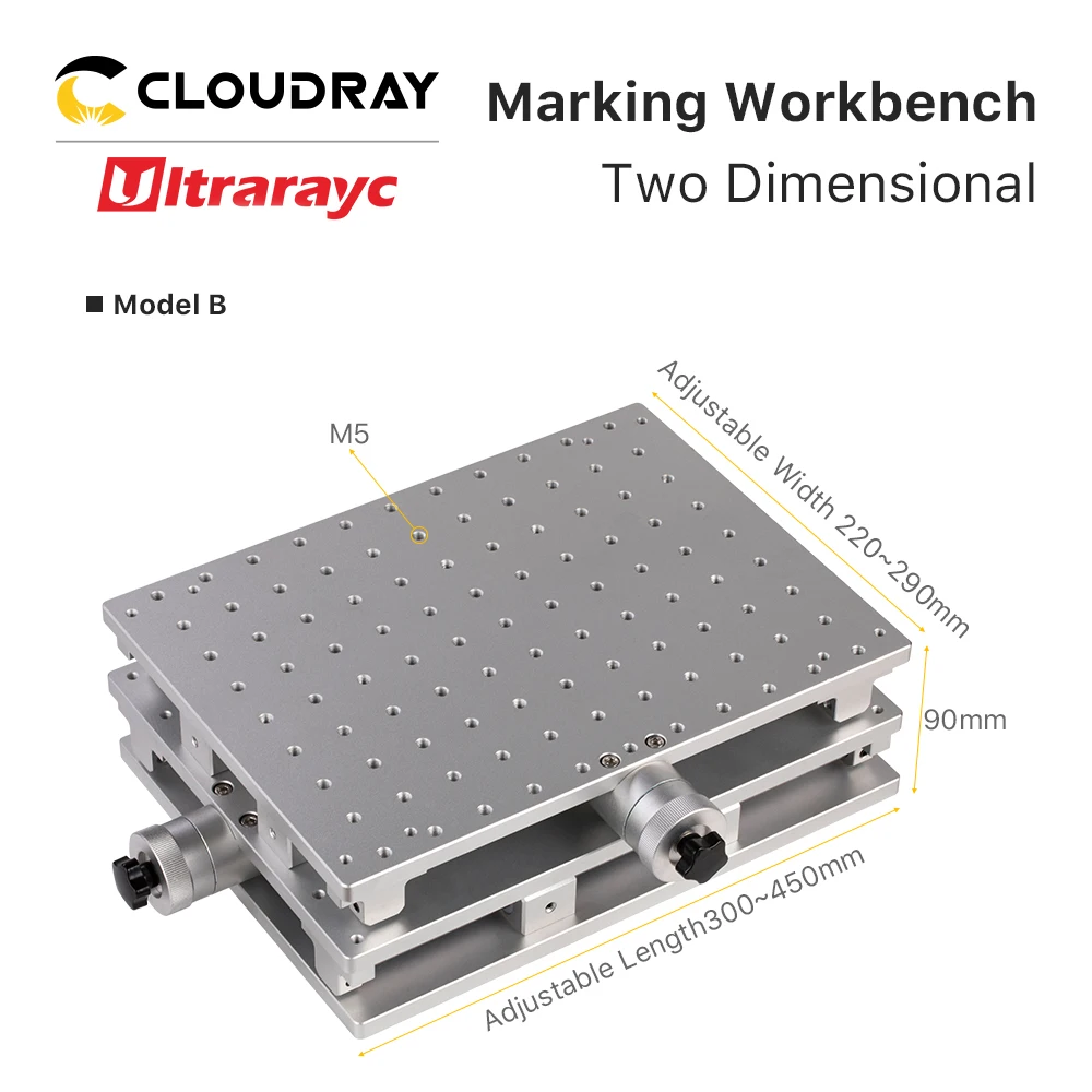 Ultrarayc-mesa móvil de 300x220x90mm, armario portátil para máquina de marcado láser, banco de trabajo de posicionamiento de 2 ejes X & Y