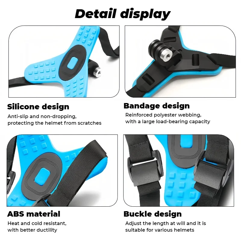 Soporte de correa para casco para Gopro Hero 12 11 10 9 8 7 6 5 4 3 accesorios de soporte para cámara deportiva de acción Yi para motocicleta