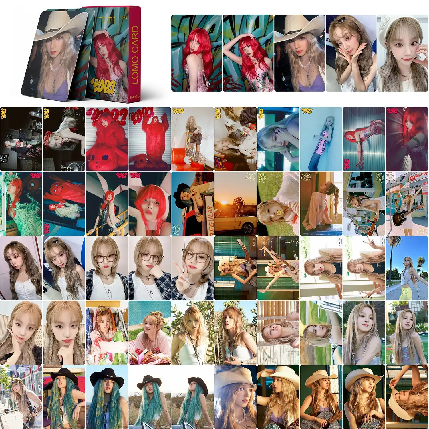 55pcs/set KPOP (G)I-DLE Postcard Song Yuqi Single Small Card New Album Lomo Card Gidle Girl Child Print Photo Postcard