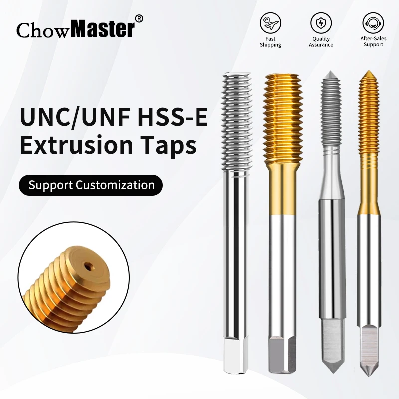 チョウマスターUNC UNF HSS押出タップ 2-56 3-48 4-40 6-32 8-32 10-24 12-24 1/4 3/8 フラットポイントねじタップドリル金属