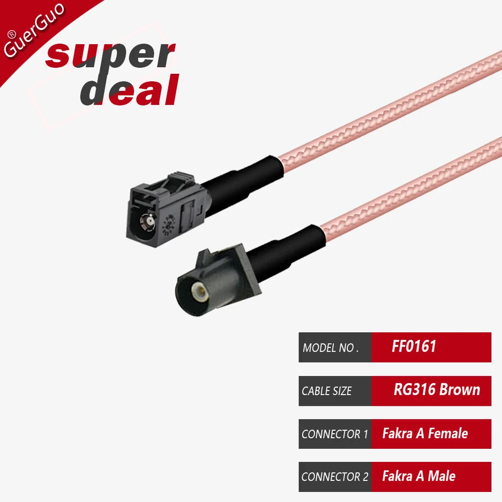 Fakra A RAL 5005 Male And Female GPS Antenna Extension Cord RF Coaxial RG316 Cable Pigtail for Car GPS Telematics Navigation