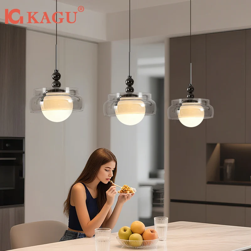 

Modern LED Glass Chandelier Restaurant Bar Interior Decoration Lighting Bedroom Bedside LED Jellyfish Lamp