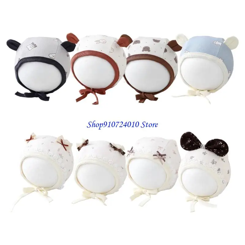 

77HD Newborns Baby Hat Soft Ear Protections For 0-5 Months Infant Stretchy Bonnet Cap