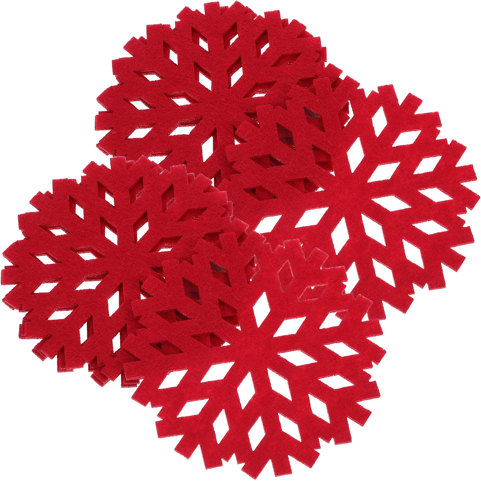 20Pcs Christmas Snowflake Placemat Set Cloth Material Non-Slip Heat Resistant Mats Kitchen Decor Dining Table Accessories