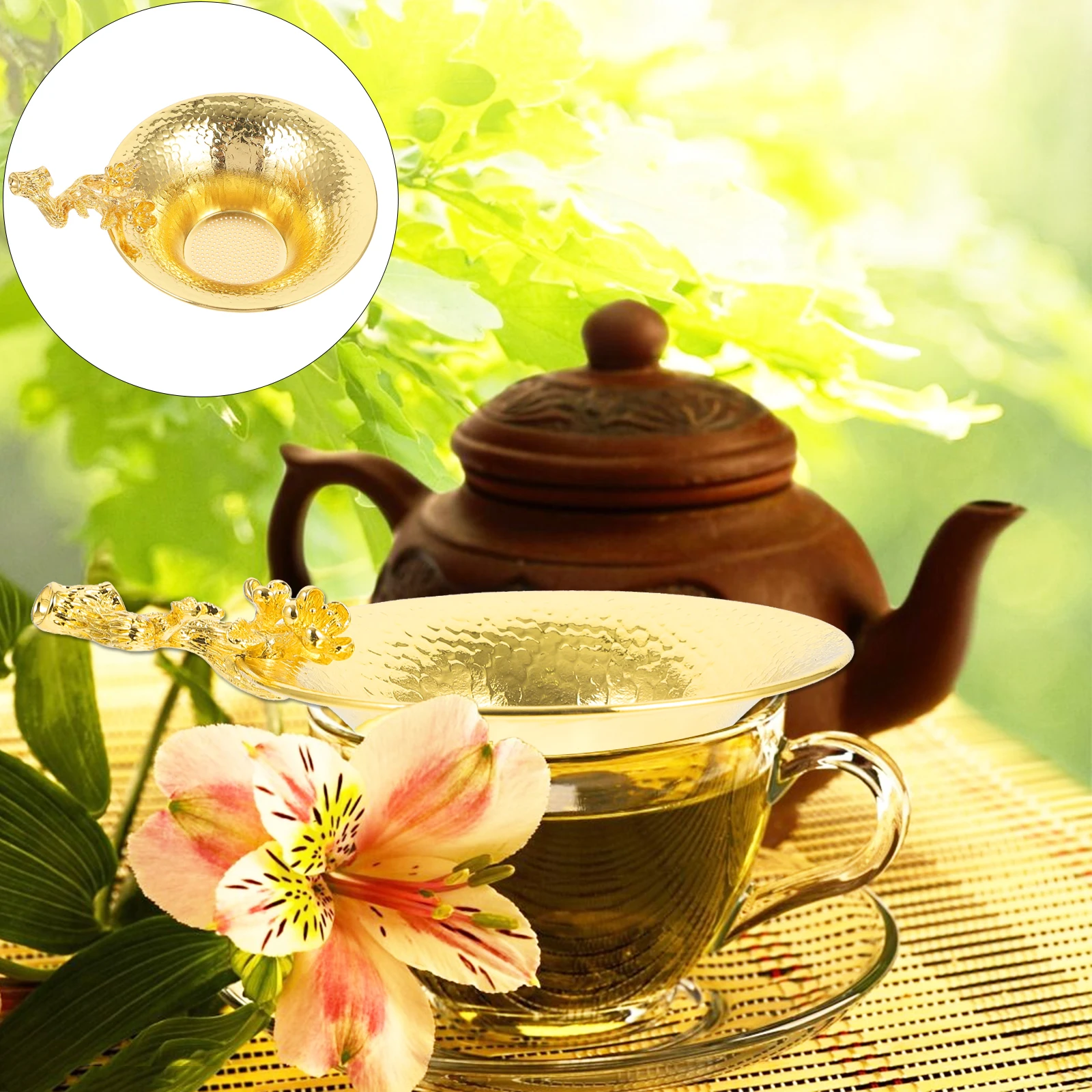 

Plum Leak Teaware Accessory Filter Strainer Loose Leaf Mesh Screen Copper Teapot Residue
