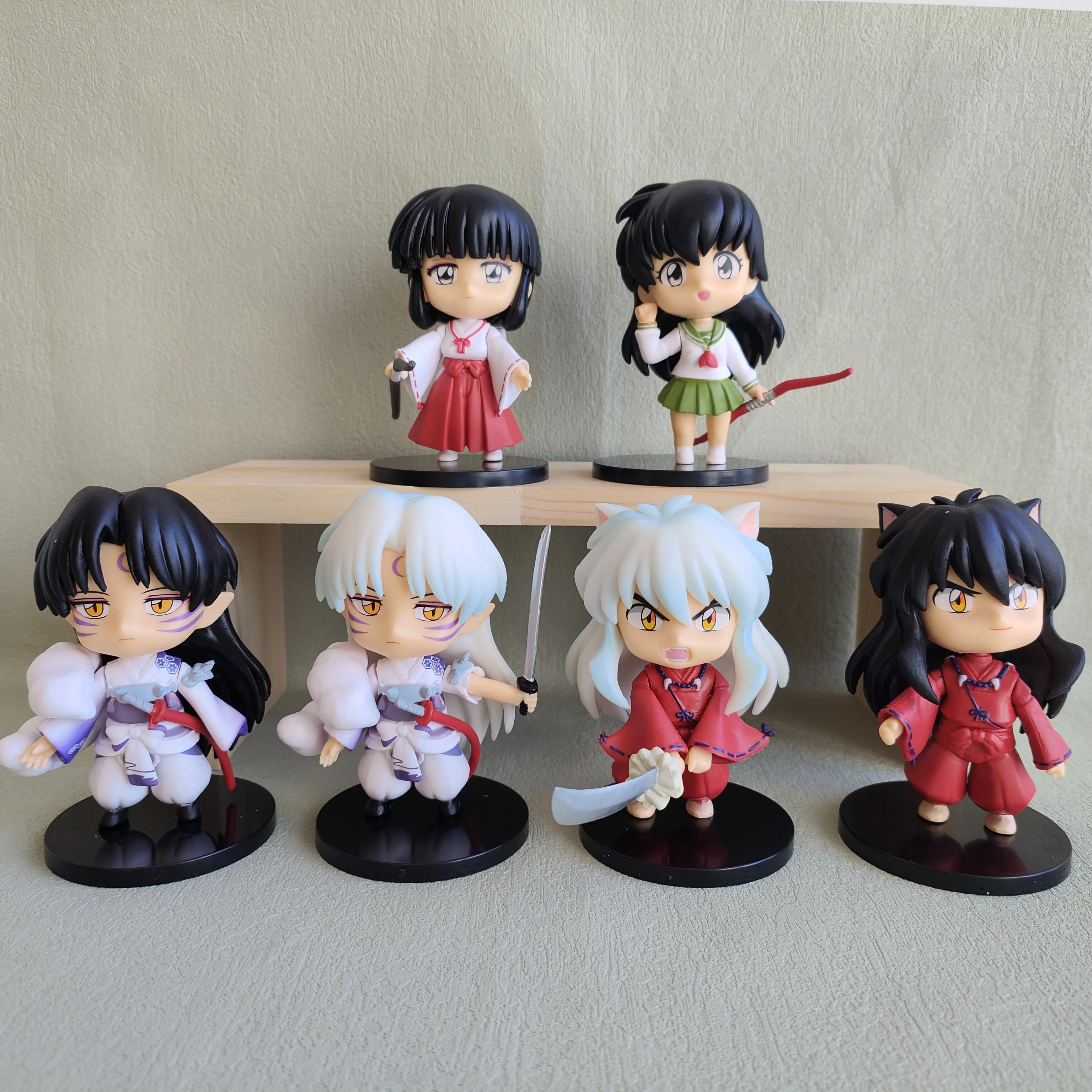 Hote Anime 6style Inuyasha Figure Higurashi Kagome Miroku Sesshoumaru Q Version 10cm  Kawaii PVC Model Doll Gifts for Kids