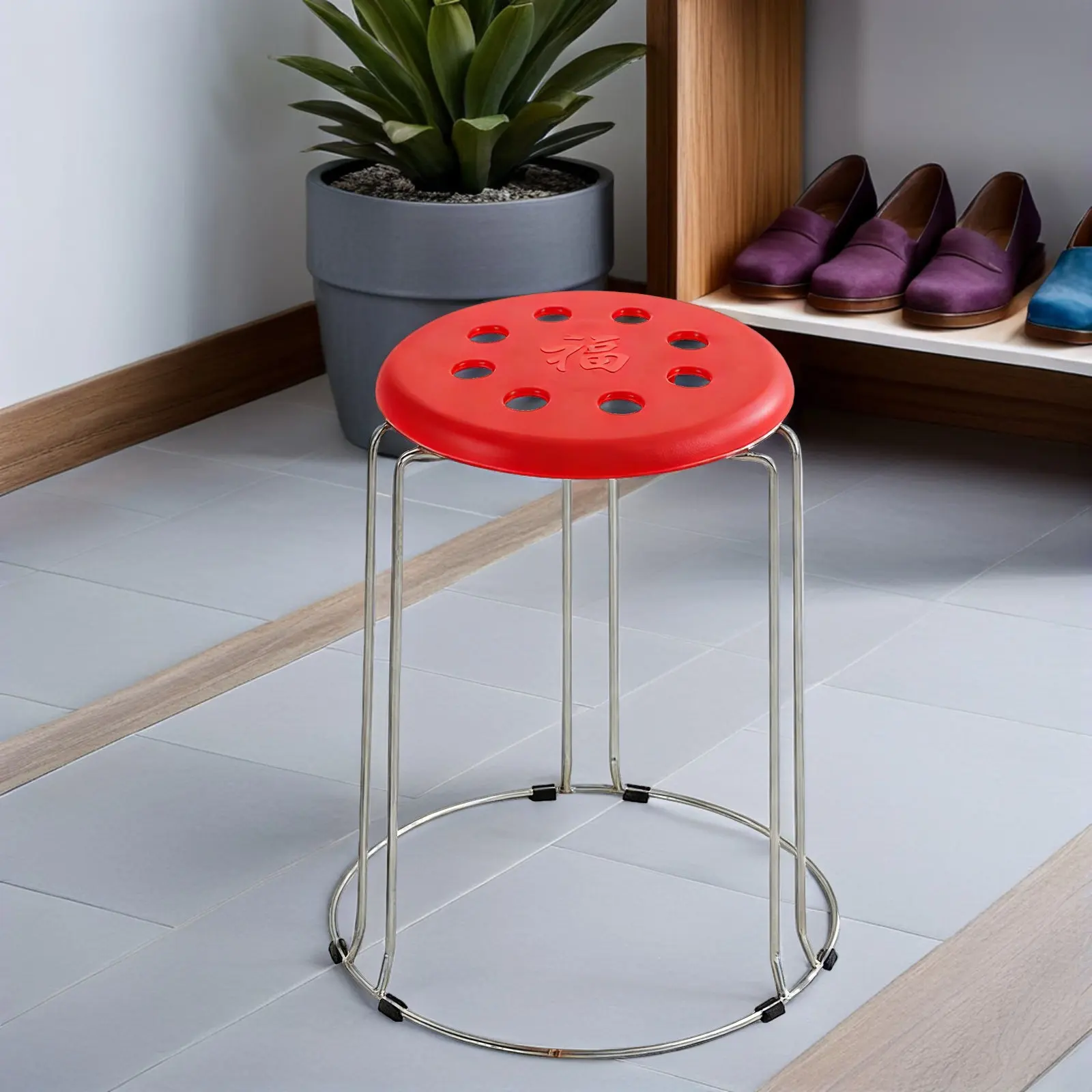 

Прочный пластиковый стул с круглой поверхностью для сада, кухни, мастерской, износостойкий, с гладкими краями