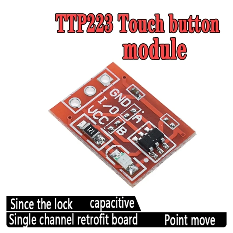 60Pcs TTP223 Touch Sensor Touch Button Module Self -Lock -To -Point Capacitance Switch Unilateral Transformation