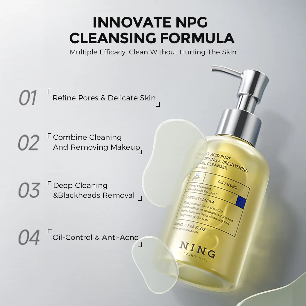 

200ML NING DERMOLOGIE AMINO ACID PORE CLARIFYING& BRIGHTENING FACIAL CLEANSER