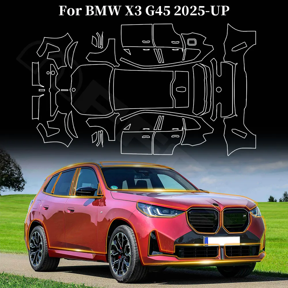

For BMW X3 G45 Sport 30 M50 M Sport 2025 Paint Protection Film Anti-Scratch Body Sticker Original Pre Cut PPF TPU Transparent