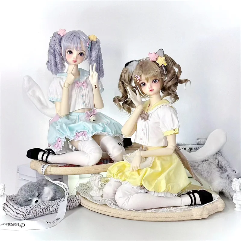 

New Arrival BJD Doll Clothes For 1/3 Doll Sailor Suit Yellow Pink Green Dolls Clothing Accessories DIY Gift (No doll)